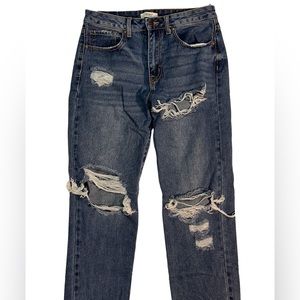Forever 21 Straight Leg Distressed Jeans (Size 27)